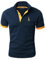 LIUPMWE Mens Polo Shirts Short Sleeve Giraffe Embroidery Golf T-Shirt S-3XL,XL,Navy