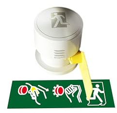 HomeXit - Break Glass Emergency Equipment by SafeTSystems - Fixed in place specialist window breaker for emergency escape from buildings and homes with toughened glass doors, walls or windows. (White)