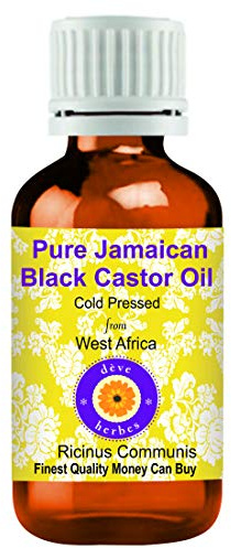 Deve Herbes Pure Jamaican Black Castor Oil (Ricinus communis) Non-Sticky | Non-Greasy | for Hair, Eyelashes, Brows, Skin & Massage 100ml X 2