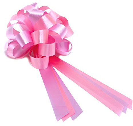 Oblique Unique® Geschenk Schleife Groß mit Geschenkband Deko Band für Geschenke und Zuckertüten - wählbar (Hellrosa Rosa)