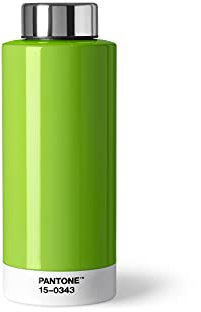 PANTONE Trinkflasche, doppelwandiger rostfreier Edelstahl mit Thermo-Funktion, auslaufsicher, 500 ml, Greenery 15-0343