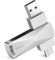 Memoria USB 128GB, Pen Drive USB C 2 en 1 OTG Dual Flash Drive Metal Memory Stick para PC, Tabletas, Macbook, Estéreo de Automóvil, Smartphones (Plata)