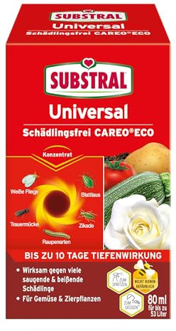 Substral Universal Schädlingsfrei Careo Eco, 80ml Konzentrat, gegen Blattläuse, Weiße Fliege, Buchsbaumzünsler, uvm, Grün