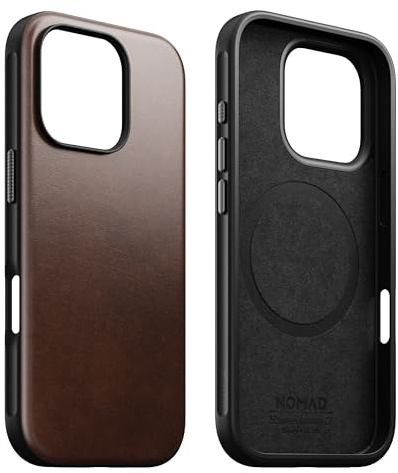 NOMAD - Modern Leather Case - iPhone 16 Pro Max | Rustic Brown | Horween