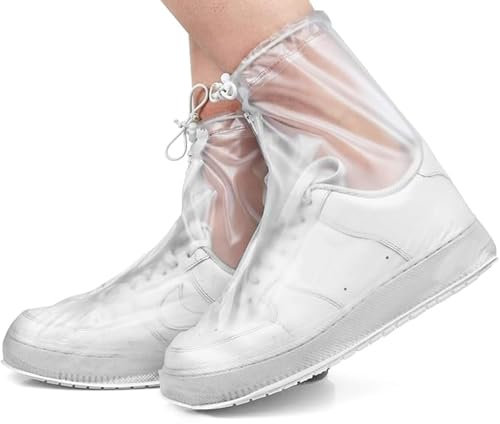 Couvre Chaussures Imperméables Réutilisables Couvre-chaussures de Pluie Réutilisable et Pliable Transparent Antidérapant pour Hommes Femmes