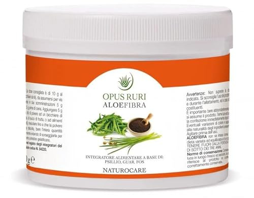 OPUS RURI AloeFibra - Integratore Alimentare in Polvere con Psillio e Guar - 250 g - Supporto al Benessere Digestivo - Made in Italy