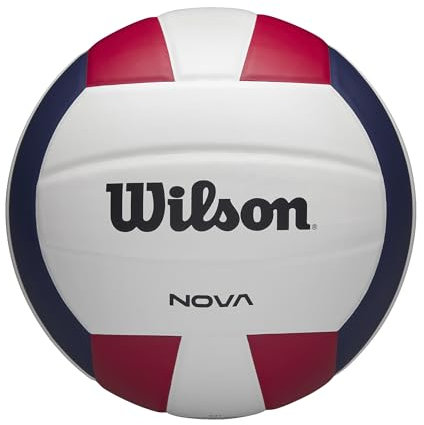 WILSON Nova Indoor Game Volleyball - Official Size, Red/White/Navy