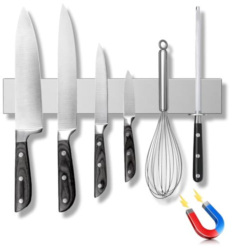 Magnetic Knife Holder for Wall 25cm Ninonly Magnetic Knife Strip Powerful Magnet Heavy Duty Magnetic Knife Rack for Easy Access and Safety for Kitchen Utensil Holder, Tool Holder