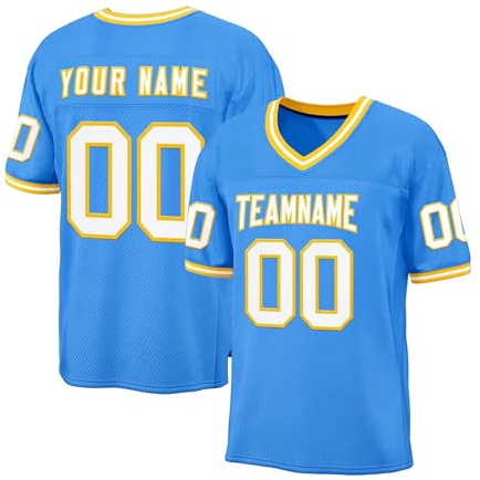HGWOPGASD Maglietta da Calcio Personalizzata Maglie da Gioco di Football Americano Personalizzate con Nome e Numero Maglietta Personalizzata per Bambini Adulti A07