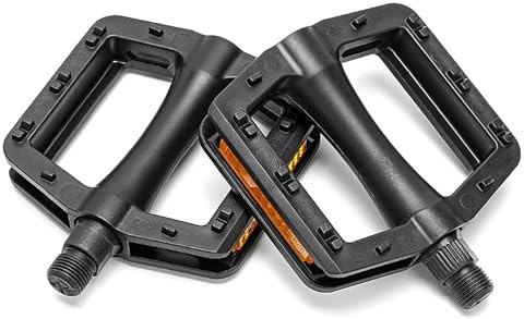 PUBIBD Pedale Fahrrad Pedale Set für Orbea MX 20XC, rutschfest & Langlebig Flat Pedale, Einfache Installation Fahrradpedalwechsel mit Reflektorstreifen