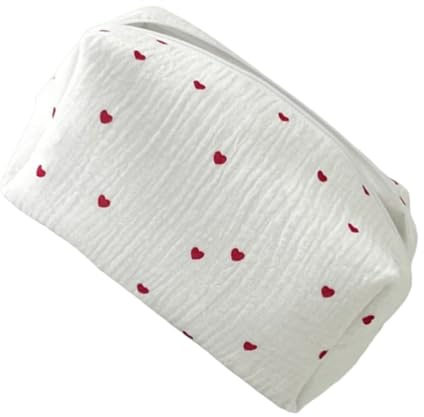 Trousse de toilette brodée - Trousse de voyage portable pour articles d'hygiène, amour - rouge, Consulte la descripción, Voir description
