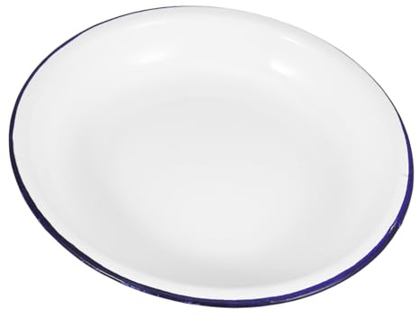 CONGARTENO Piatto Smaltato Profondo Resistente Scheggiature Vassoio Vintage Multiuso per Insalate Zuppe e Snack Facile da Pulire per Cene Famiglia