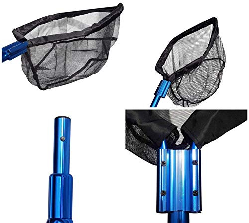 Heavy Duty Water Garden Koi Fish Pond Net Combo Pack, Value 2 Pack | Koi Pond Fish Catching Net Head & Debris Sludge Skimming Net Head Includes Heavy Duty Telescoping Pole
