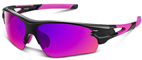 BEACOOL Polarized Sports Sunglasses for Men Women Youth Running Cycling Hiking Baseball Golf Fishing Driving Motorcycle TAC Glasses UV400 Protection,Black Purple