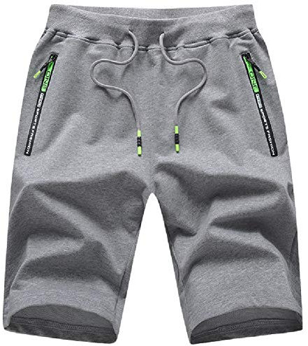 Tansozer Kurze Hosen Herren Shorts Sport Sommer Jogginghose Herren Kurz Shorts Baumwolle Gym Sweat Shorts Jogging Fitness Hose Grau S
