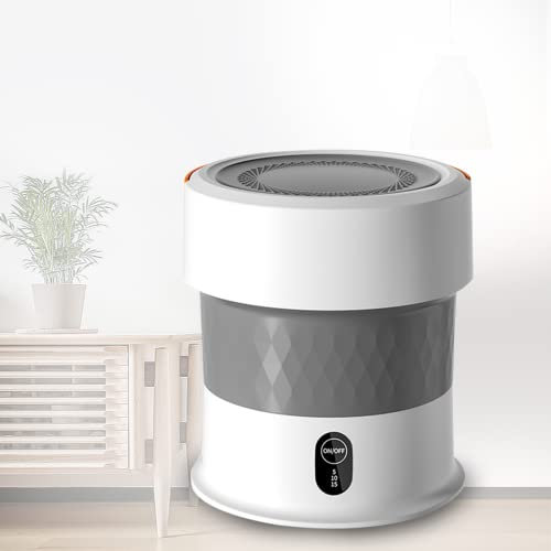 Minilavadoras Portatiles Plegable Ultrasonido Ultrasónicas Cubo Lavadora Portatil para Calcetines,Ropa Interior,White-Base