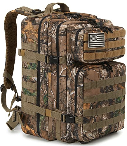QT&QY 45L Military Tactical Hunting Backpacks for Men Camouflage Molle Army Assault Pack 3 Day Bug Out Bag Hiking Treeking Rucksack