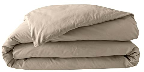 Douceur d'Intérieur Funda nórdica (240 x 220 cm) Percaline Arena Percal, Algodón Percal