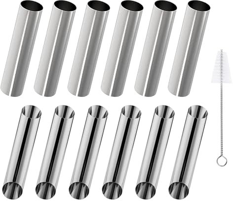 NyxSeat 12 Cannoli-Formen, Backwerkzeuge, Heim-DIY-Backproduktion, Backformen-Set, Rotierende Croissant-Croissant-Form, Kommt Mit 1 Reinigungsbürste