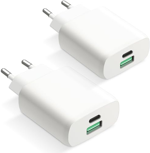 envircell 30W USB-C Laddare, 2-Portars GaN PD Strömadapter | Kompatibel med iPhone 17, 16, 15, 14, 13, 12 Pro Max, Pad, Galaxy S22, S23, S24, S25, Google Pixel 7, 6 Pro, 7a, 6a