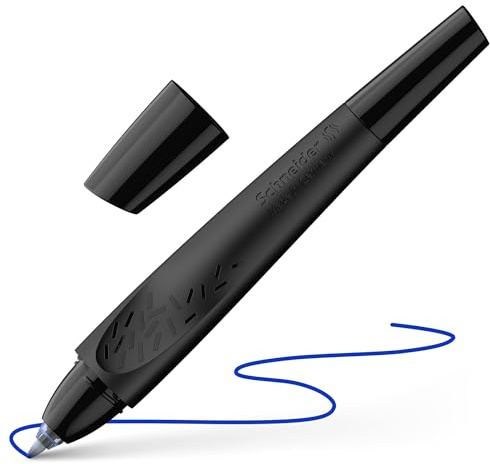 Schneider 188831 Breeze Tintenroller (Aus recyceltem Kunststoff, ausgezeichnet mit Der blaue Engel, Schreibfarbe: königsblau, löschbar) schwarz