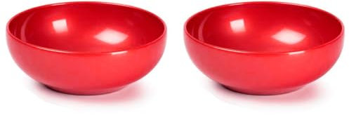 Tradineur - Pack de 2 cuencos de plástico, boles, tazones reutilizables y reciclables, aptos para uso alimentario y microondas, fabricados en España (Granate - Ø 16 cm - 800 ml)