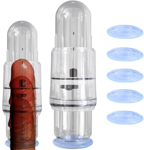 Pompa a Vuoto Manuale per Pene con 5 Anelli in Silicone – Accessorio per e Allungamento per Uomini