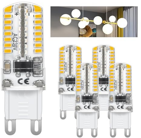 I-SHUNFA Lampadine G9 LED 4000 Kelvin luce bianca naturale 2,5W-2,8W 210LM sostituzione per 25W-28W lampadina alogena AC220V risparmio energetico LED piccola lampadina non dimmerabile G9 [5 pezzi ]