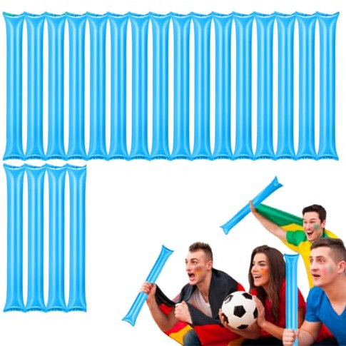 OUDQFCJ Set di Bastoni Gonfiabili Rumorosi, 20 Pezzi, Accessori Tifo da Stadio, Bastoncini Gonfiabili Rumorosi in Plastica, Trombette da Stadio, per Compleanni Feste ed Eventi Sportivi (Blu)