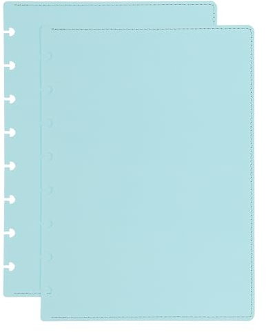 PATIKIL 1 Juego De Cubierta De Cuaderno De Discos En Cuero 6.3 x 8.66 Tamaño A5 Cubierta De Planificador De Discos Para Producto De Oficina De Cuaderno De Discos Azul Claro