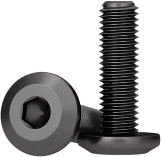 Svart hypotenus Stort platt avfasat huvud sexkantsskruv med insexskruv på nedersidan Möbelskruvar M4-M8(12mm,M6 (10Pcs))