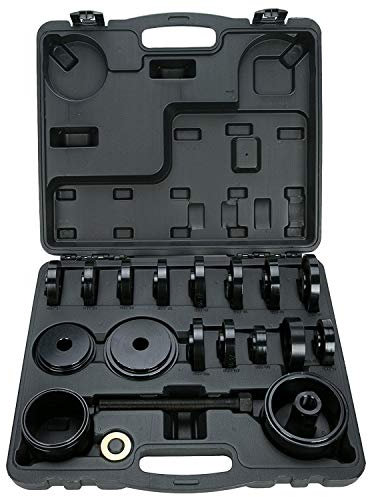 JOMAFA 1143 - Juego de Herramientas para Rodamientos de Rueda – Extractora e Instaladora de Cojinetes y Bujes para Talleres y Mecánicos – 23 Piezas Resistentes, Incluye Adaptadores Universales