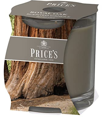 Price's - Vela en tarro de roble real, amaderada, almizclada, fragancia de calidad, aroma de larga duración, hasta 45 horas de combustión