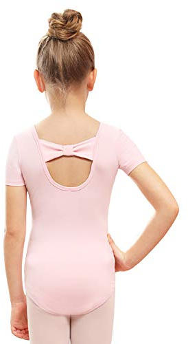 Stelle Leotard for Girls Ballet Dance Leotard Gymnastics Outfits with Bow Back (Toddler/Little/Big Kids) (Ballet Pink, 5-6 Years)