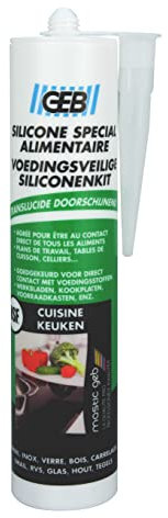 GEB Mastic Silicone spécial contact alimentaire couleur translucide 280 ml