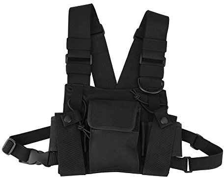 Arnés para el pecho de radio, bolsa para el pecho para walkie-talkie, arnés para el pecho de radio de nylon Se adapta para radios bidireccionales, estuches de radio bidireccionales universales ajustab