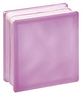 Bloque de Cristal Lux Glass Lila Ondulado Satiinado 2 caras | cm 19x19x8 | Unidad de venta 1 caja de 6 pzas