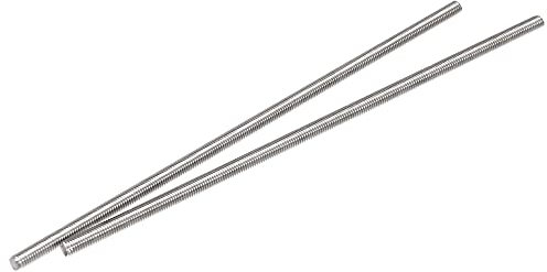 sourcing map 2Pcs M5 x 200mm Fully Threaded Rod 304 Stainless Steel Right Hand Threads