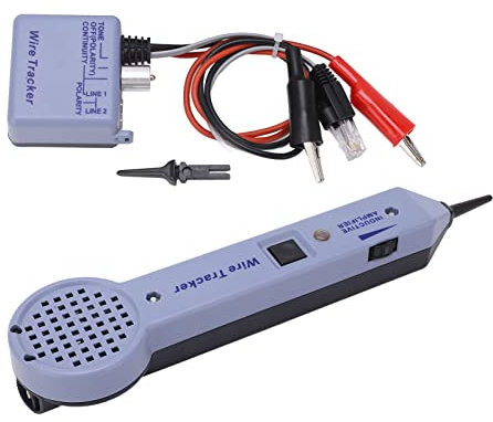 Network Cable Tracing Tester Kit, Tracer Circuit Tester with Audible and Visual Indication, Tone Generator Kit Line Finder for Telephone, Coax, Trace Data, Security, Electrical Cables