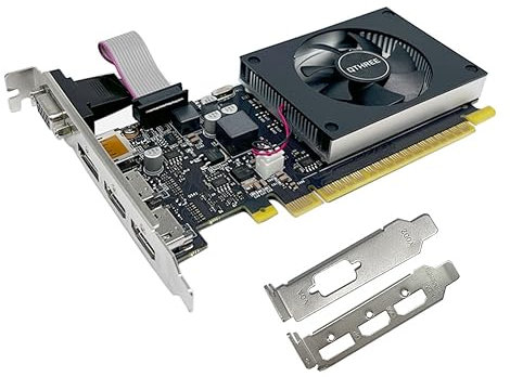 QTHREE GT 730 4G D3 Grafikkarte, 2X HDMI, 1x DVI, 1x VGA, Grafikkarten for PC, GPU, für mehrere Monitore, for Win 7, 8, 10, 11, DirectX 11, 12