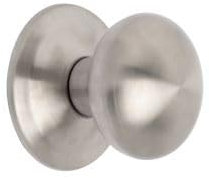 Emuca - Pomello Rotondo per Porte Esterne di Ingresso, Modello Bowler, Maniglia per Porta d'ingresso Ø70mm, Acciaio Inox, Nichel Satinato
