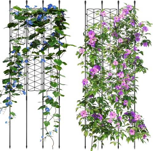 NiHome 12er-Pack Rankhilfe 127 cm, Spalier für Kletterpflanzen im Freien, Pflanzenstütze für Clematis, Rosen, Jasmin und Reben wie Tomaten, Gurken, Trauben und Brombeeren, robust und langlebig