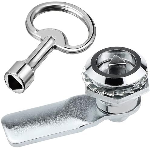 Litensh Electric and Gas Meter Box Lock with Triangle Key, Cabinet Cam Lock Meter Box Latch Cupboard Key Post Box Metro Train Door Wheelie Bin Locks