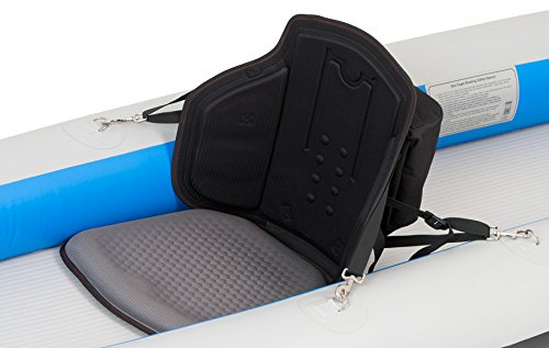 Sea Eagle Padded Kayak Seat, 19 Tall Cushioned for Extra Support. Lightweight & Durable with Detachable Storage Bag and Adjustable Straps, UV Resistent for Kayaking, Fishing, Paddling Rafting