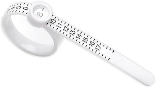 Ringgrößenmesser - Ringgrößenlineal | Ringgrößenwerkzeug | Ring-Fingergrößenmesser 1-17 US Ringgröße, Ringgrößen-Messset mit Vergrößerungsglas mit Vergrößerungsfenster Ringmesswerkzeug, Ringmessgerät,