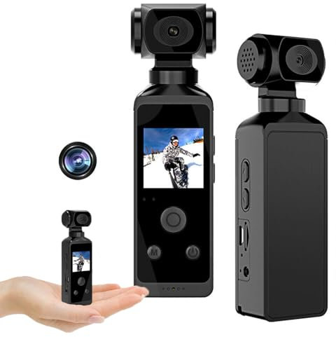 BSLVWG Cámara de acción 4K corporal deportiva subacuática ultra HD impermeable con clip de micrófono, cámara de video digital WiFi giratoria de 270°, videocámara 1.3 LCD