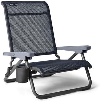 YETI Hondo Reclining Beach Chair, Breathable, UV-Resistant, and Supports up to 350 lbs, Navy