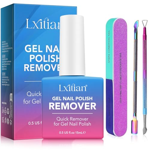 Solvente per Smalto Semipermanente, Remover Semipermanente Unghie,Rimuovi Semipermanente Unghie,Si Rimuove Facilmente in 2-3 Minuti,Non c'è Bisogno di Stagnola,Ammollo o Avvolgimento, Formula Naturale