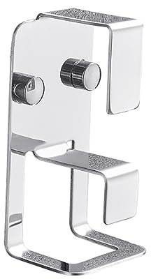 CLISPEED Punch-Free Washbasin Hooks Stainless Steel Hanger Double Hooks Self-Adhesive Practical Storage Rack for Bathroom and Kitchen