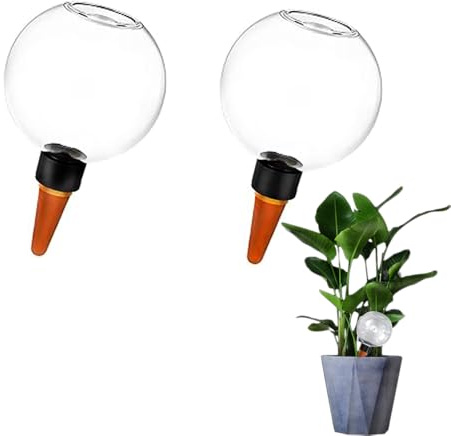 COOGIME Bewässerungskugel 500ml, Automatischer Pflanzenbewässerer Kugel, Transparent Wasserspender - Intelligente Tropfbewässerung für Urlaub, Büro & Faule Gärtner, 2 Stück(500ml)